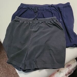 Hanes Navy and Black Casual Shorts Set